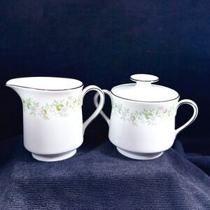 Johann Haviland Bavarian China‎ Forever Spring Creamer & Sugar